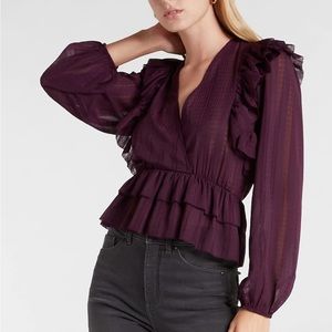 Express Ruffle Tiered Peplum Blouse